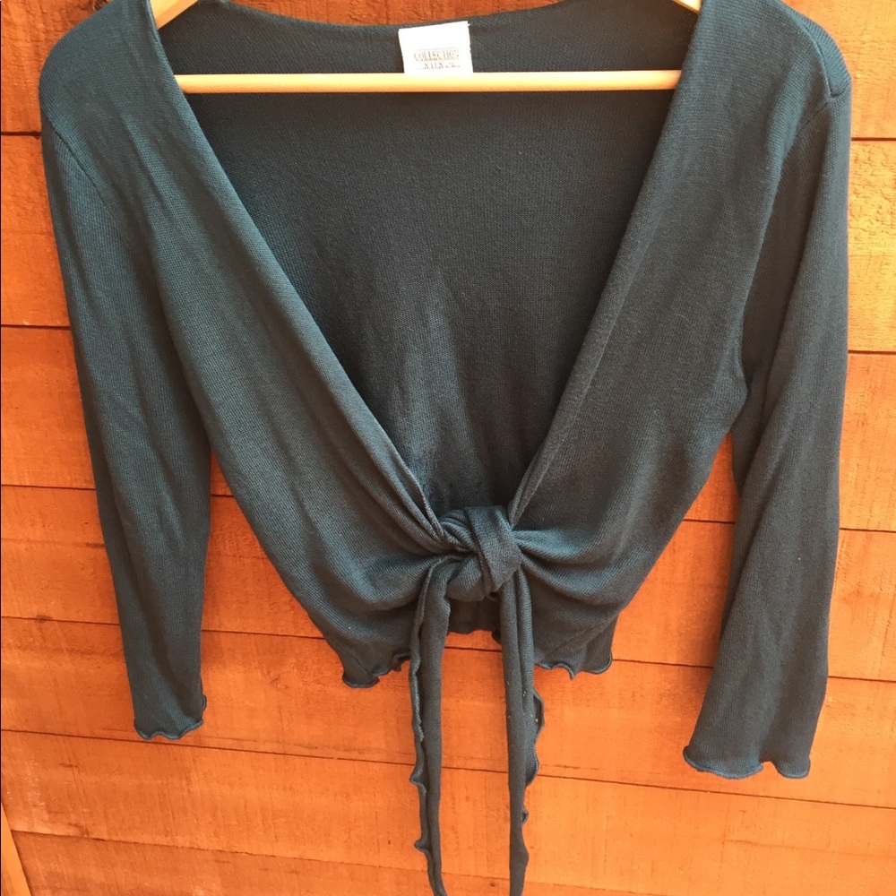 Collection XIIX Tie-front Sweater. Cropped.